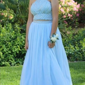 Cinderella Blue 2 piece Prom Dress Size 1
